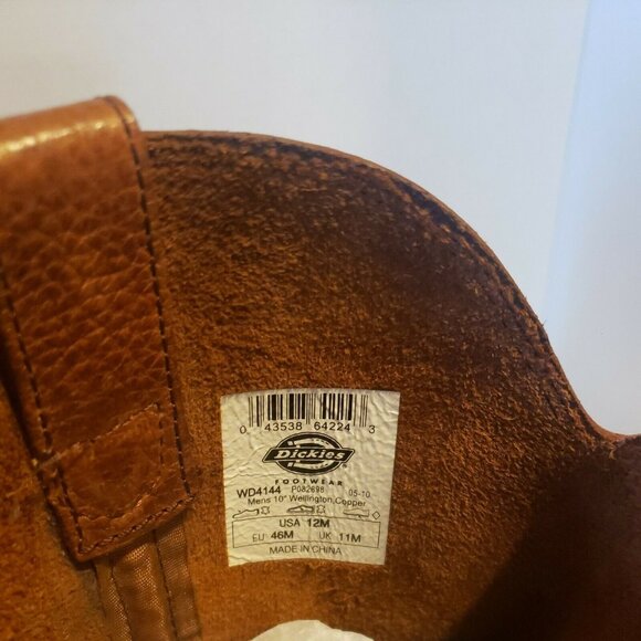 Men's Dickies Leather Boots Cowboy Work Size 12 EUC - Picture 6 of 6